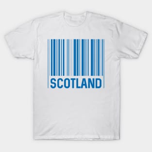 Scotland Bar Code Design (Scottish Saltire Blue) T-Shirt